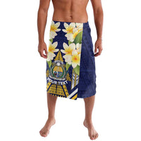 Personalised Nauru Independence Day Lavalava Coat Of Arms With Plumeria - Polynesian Pride