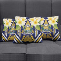 Nauru Independence Day Pillow Cover Coat Of Arms With Plumeria - Polynesian Pride