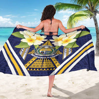 Nauru Independence Day Sarong Coat Of Arms With Plumeria - Polynesian Pride