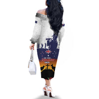 New Zealand And Australia ANZAC Last Post Family Matching Off The Shoulder Long Sleeve Dress and Hawaiian Shirt