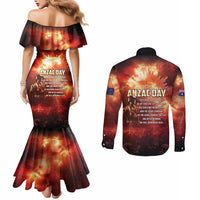 Honouring The ANZAC Spirit Couples Matching Mermaid Dress and Long Sleeve Button Shirt Gallipoli Lest We Forget