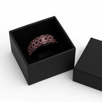 New Zealand Aotearoa Spinner Ring Red Taniko Art Maori Pattern LT05 - Polynesian Pride