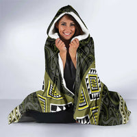 New Zealand Aotearoa Hooded Blanket Yellow Taniko Art Maori Pattern