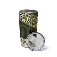 New Zealand Aotearoa Tumbler Cup Yellow Taniko Art Maori Pattern