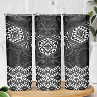 New Zealand Aotearoa Skinny Tumbler Black Taniko Art Maori Pattern