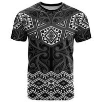 New Zealand Aotearoa T Shirt Black Taniko Art Maori Pattern
