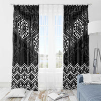 New Zealand Aotearoa Window Curtain Black Taniko Art Maori Pattern