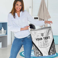 Custom Fiji 2026 Rugby Laundry Basket Fijian Tapa Pattern