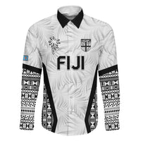 Custom Fiji 2026 Rugby Family Matching Puletasi and Hawaiian Shirt Fijian Tapa Pattern LT05 Dad's Shirt - Long Sleeve White - Polynesian Pride