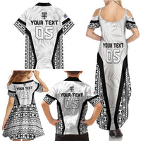 Custom Fiji 2026 Rugby Family Matching Summer Maxi Dress and Hawaiian Shirt Fijian Tapa Pattern