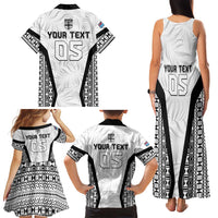 Custom Fiji 2026 Rugby Family Matching Tank Maxi Dress and Hawaiian Shirt Fijian Tapa Pattern