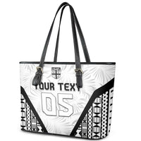 Custom Fiji 2026 Rugby Leather Tote Bag Fijian Tapa Pattern