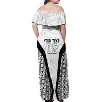 Custom Fiji 2026 Rugby Off Shoulder Maxi Dress Fijian Tapa Pattern