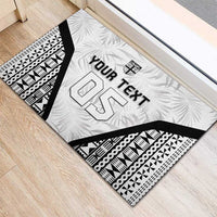 Custom Fiji 2026 Rugby Rubber Doormat Fijian Tapa Pattern