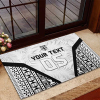 Custom Fiji 2026 Rugby Rubber Doormat Fijian Tapa Pattern