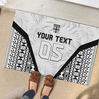 Custom Fiji 2026 Rugby Rubber Doormat Fijian Tapa Pattern