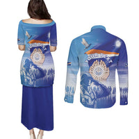 Personalised Marshall Islands Remembrance Day Couples Matching Puletasi and Long Sleeve Button Shirt We Will Always Remember