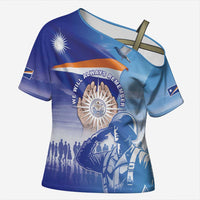 Personalised Marshall Islands Remembrance Day Cross Shoulder Shirt We Will Always Remember