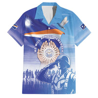 Personalised Marshall Islands Remembrance Day Family Matching Long Sleeve Bodycon Dress and Hawaiian Shirt We Will Always Remember LT05 Dad's Shirt - Short Sleeve Blue - Polynesian Pride