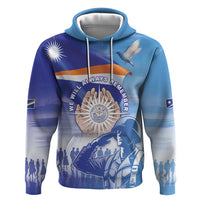 Personalised Marshall Islands Remembrance Day Hoodie We Will Always Remember LT05 Pullover Hoodie Blue - Polynesian Pride