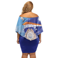 Personalised Marshall Islands Remembrance Day Off Shoulder Short Dress We Will Always Remember LT05 - Polynesian Pride