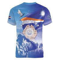 Personalised Marshall Islands Remembrance Day Women V-Neck T-Shirt We Will Always Remember