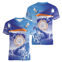 Personalised Marshall Islands Remembrance Day Women V-Neck T-Shirt We Will Always Remember