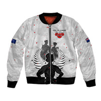 New Zealand ANZAC Day Bomber Jacket For The Nurse Lest We Forget LT05 Unisex White - Polynesian Pride