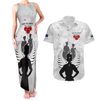 New Zealand ANZAC Day Couples Matching Tank Maxi Dress and Hawaiian Shirt For The Nurse Lest We Forget LT05 White - Polynesian Pride