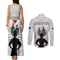 New Zealand ANZAC Day Couples Matching Tank Maxi Dress and Long Sleeve Button Shirt For The Nurse Lest We Forget LT05 - Polynesian Pride
