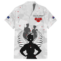 New Zealand ANZAC Day Family Matching Short Sleeve Bodycon Dress and Hawaiian Shirt For The Nurse Lest We Forget LT05 Dad's Shirt - Short Sleeve White - Polynesian Pride