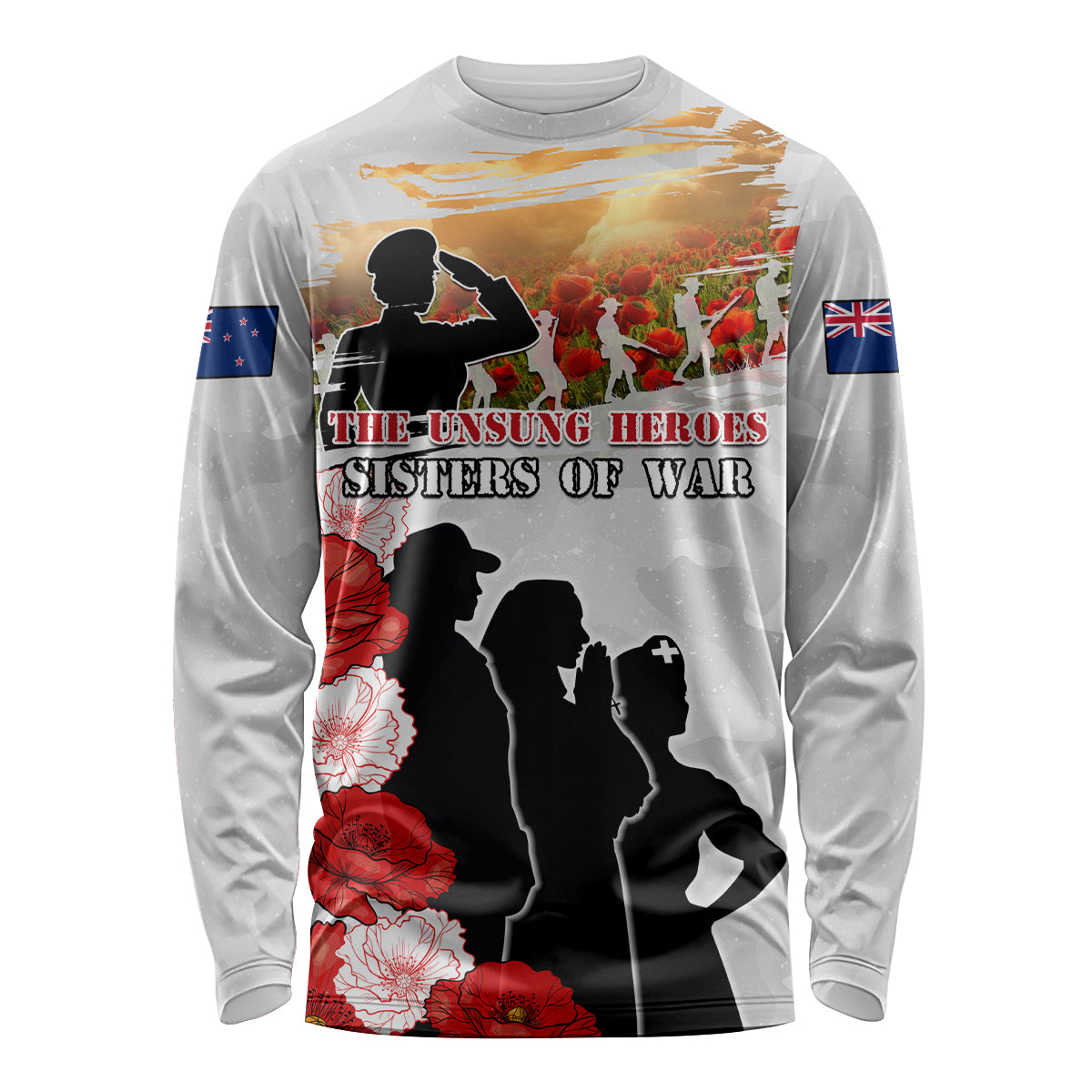 New Zealand ANZAC Day Long Sleeve Shirt The Unsung Heroes Sisters of War LT05 Unisex White - Polynesian Pride