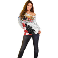 New Zealand ANZAC Day Off Shoulder Sweater The Unsung Heroes Sisters of War LT05 - Polynesian Pride