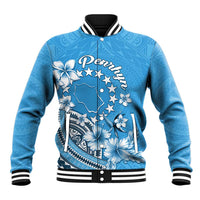 Personalised Penrhyn Gospel Day Baseball Jacket Cook Islands Tribal Pattern LT05 Unisex Blue - Polynesian Pride