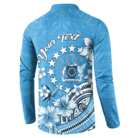 Personalised Penrhyn Gospel Day Button Sweatshirt Cook Islands Tribal Pattern