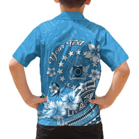 Personalised Penrhyn Gospel Day Family Matching Off The Shoulder Long Sleeve Dress and Hawaiian Shirt Cook Islands Tribal Pattern