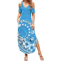 Personalised Penrhyn Gospel Day Family Matching Summer Maxi Dress and Hawaiian Shirt Cook Islands Tribal Pattern