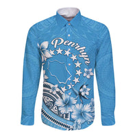 Personalised Penrhyn Gospel Day Long Sleeve Button Shirt Cook Islands Tribal Pattern