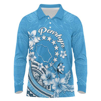Personalised Penrhyn Gospel Day Long Sleeve Polo Shirt Cook Islands Tribal Pattern
