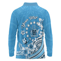 Personalised Penrhyn Gospel Day Long Sleeve Polo Shirt Cook Islands Tribal Pattern