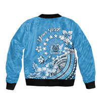Personalised Penrhyn Gospel Day Sleeve Zip Bomber Jacket Cook Islands Tribal Pattern LT05 - Polynesian Pride