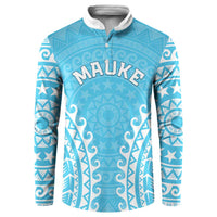 Custom Cook Islands Mauke Button Sweatshirt Polynesian Tribal Tattoo