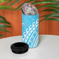 Cook Islands Mauke 4 in 1 Can Cooler Tumbler Polynesian Tribal Tattoo