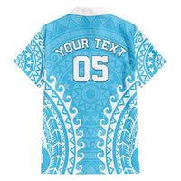Custom Cook Islands Mauke Family Matching Off Shoulder Short Dress and Hawaiian Shirt Polynesian Tribal Tattoo LT05 - Polynesian Pride
