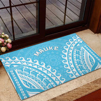 Custom Cook Islands Mauke Rubber Doormat Polynesian Tribal Tattoo