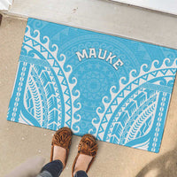 Custom Cook Islands Mauke Rubber Doormat Polynesian Tribal Tattoo