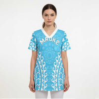 Custom Cook Islands Mauke Scrub Top Polynesian Tribal Tattoo - Polynesian Pride