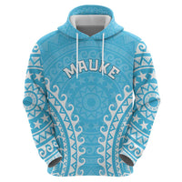 Custom Cook Islands Mauke Zip Hoodie Polynesian Tribal Tattoo