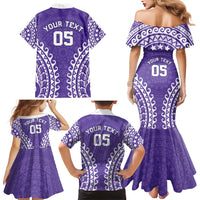 Custom Cook Islands Rarotonga Family Matching Mermaid Dress and Hawaiian Shirt Polynesian Tribal Tattoo