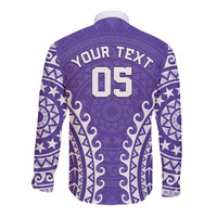 Custom Cook Islands Rarotonga Long Sleeve Button Shirt Polynesian Tribal Tattoo